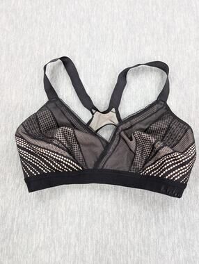 Lululemon Sports Bra Women 34DD Black Mesh Racerback High Support Running